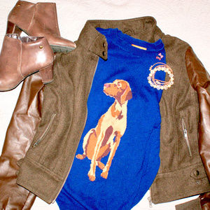 Joe Fresh Navy Blue Dog Sweater